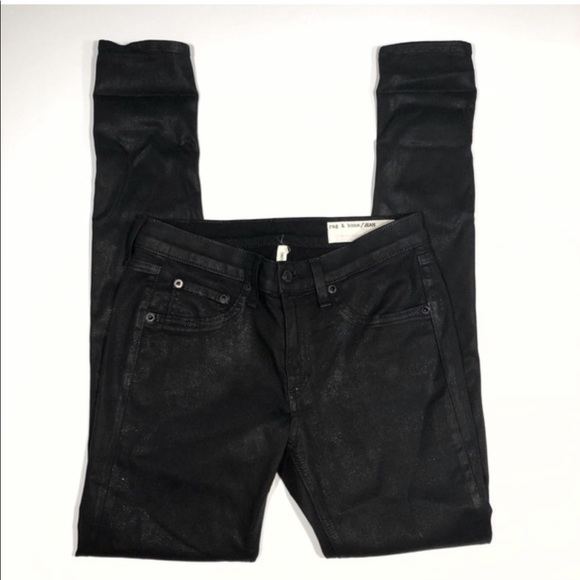 RAG & BONE The Legging in Coated Black - Picture 2 of 7